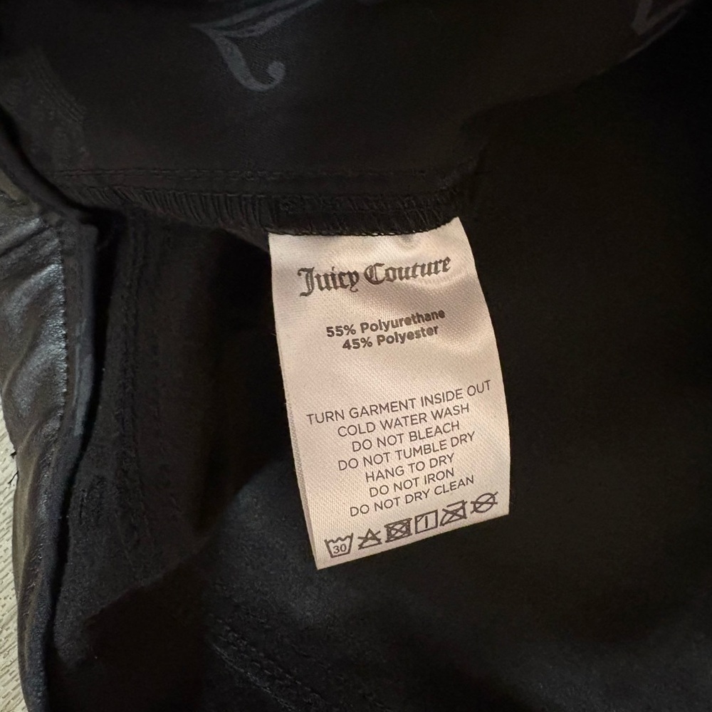 JUICY COUTURE BLACK FAUX LEATHER PANTS SIZE 18W - Picture 5 of 7